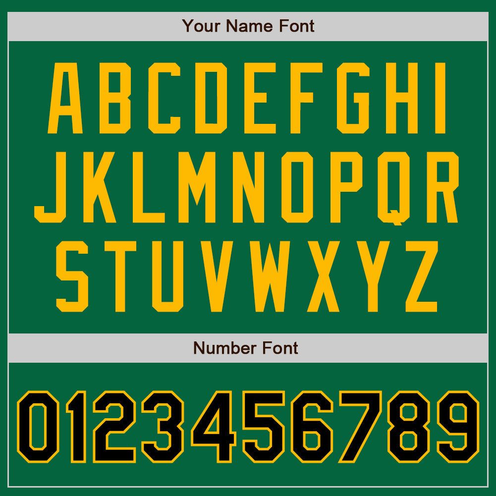 Custom Kelly Green Black-Gold Authentic Two Tone Baseball Jersey