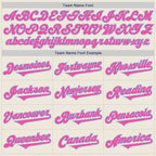 Custom Cream Pink-Light Blue Authentic Two Tone Baseball Jersey