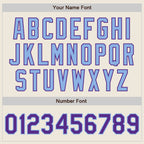 Custom Cream Purple-Light Blue Authentic Two Tone Baseball Jersey