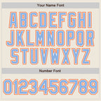 Custom Cream Light Blue White-Orange Authentic Two Tone Baseball Jersey