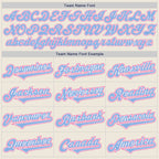 Custom Cream Light Blue White-Pink Authentic Two Tone Baseball Jersey
