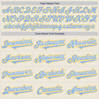 Custom Cream Light Blue White-Gold Authentic Two Tone Baseball Jersey