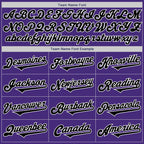 Custom Purple Black-White Authentic Two Tone Baseball Jersey