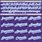 Custom Purple Light Blue-White Authentic Two Tone Baseball Jersey