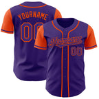 Custom Purple Orange Authentic Two Tone Baseball Jersey