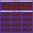 Custom Purple Black-Orange Authentic Two Tone Baseball Jersey