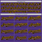 Custom Purple Black-Gold Authentic Two Tone Baseball Jersey