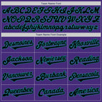 Custom Purple Black-Teal Authentic Two Tone Baseball Jersey