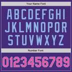 Custom Purple Pink-Light Blue Authentic Two Tone Baseball Jersey