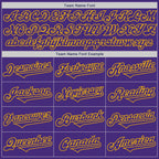 Custom Purple Gold Authentic Two Tone Baseball Jersey