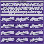 Custom Purple Gray-White Authentic Two Tone Baseball Jersey