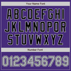 Custom Purple Gray-Black Authentic Two Tone Baseball Jersey