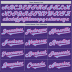 Custom Purple Light Blue-Pink Authentic Two Tone Baseball Jersey