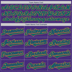 Custom Purple Teal-Yellow Authentic Two Tone Baseball Jersey