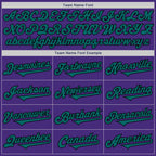 Custom Purple Teal-Black Authentic Two Tone Baseball Jersey