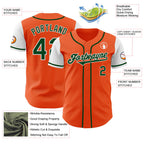 Custom Orange Green-White Authentic Two Tone Baseball Jersey