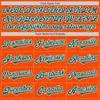 Custom Orange Teal-White Authentic Two Tone Baseball Jersey