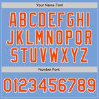 Custom Light Blue Orange-White Authentic Two Tone Baseball Jersey