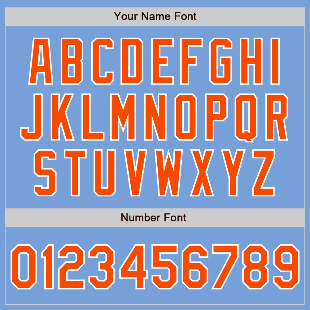 Custom Light Blue Orange-White Authentic Two Tone Baseball Jersey