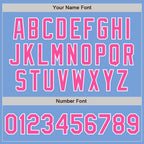 Custom Light Blue Pink-White Authentic Two Tone Baseball Jersey