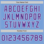 Custom Light Blue Purple-White Authentic Two Tone Baseball Jersey
