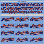Custom Light Blue Royal-Orange Authentic Two Tone Baseball Jersey