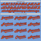 Custom Light Blue Orange-Royal Authentic Two Tone Baseball Jersey