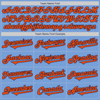 Custom Light Blue Orange-Navy Authentic Two Tone Baseball Jersey