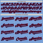 Custom Light Blue Navy-Red Authentic Two Tone Baseball Jersey