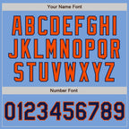 Custom Light Blue Navy-Orange Authentic Two Tone Baseball Jersey