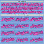 Custom Light Blue Pink-Purple Authentic Two Tone Baseball Jersey