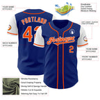 Custom Royal Orange-White Authentic Two Tone Baseball Jersey