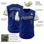 Custom Royal Black-White Authentic Two Tone Baseball Jersey