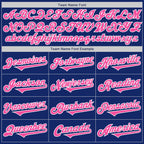 Custom Royal Pink-White Authentic Two Tone Baseball Jersey
