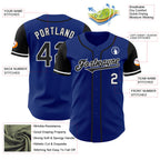 Custom Royal Black-White Authentic Two Tone Baseball Jersey