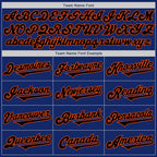 Custom Royal Black-Orange Authentic Two Tone Baseball Jersey