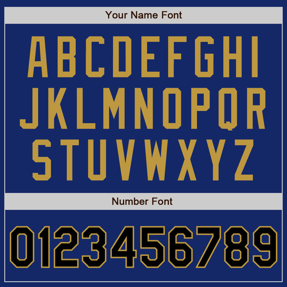 Custom Royal Black-Old Gold Authentic Two Tone Baseball Jersey