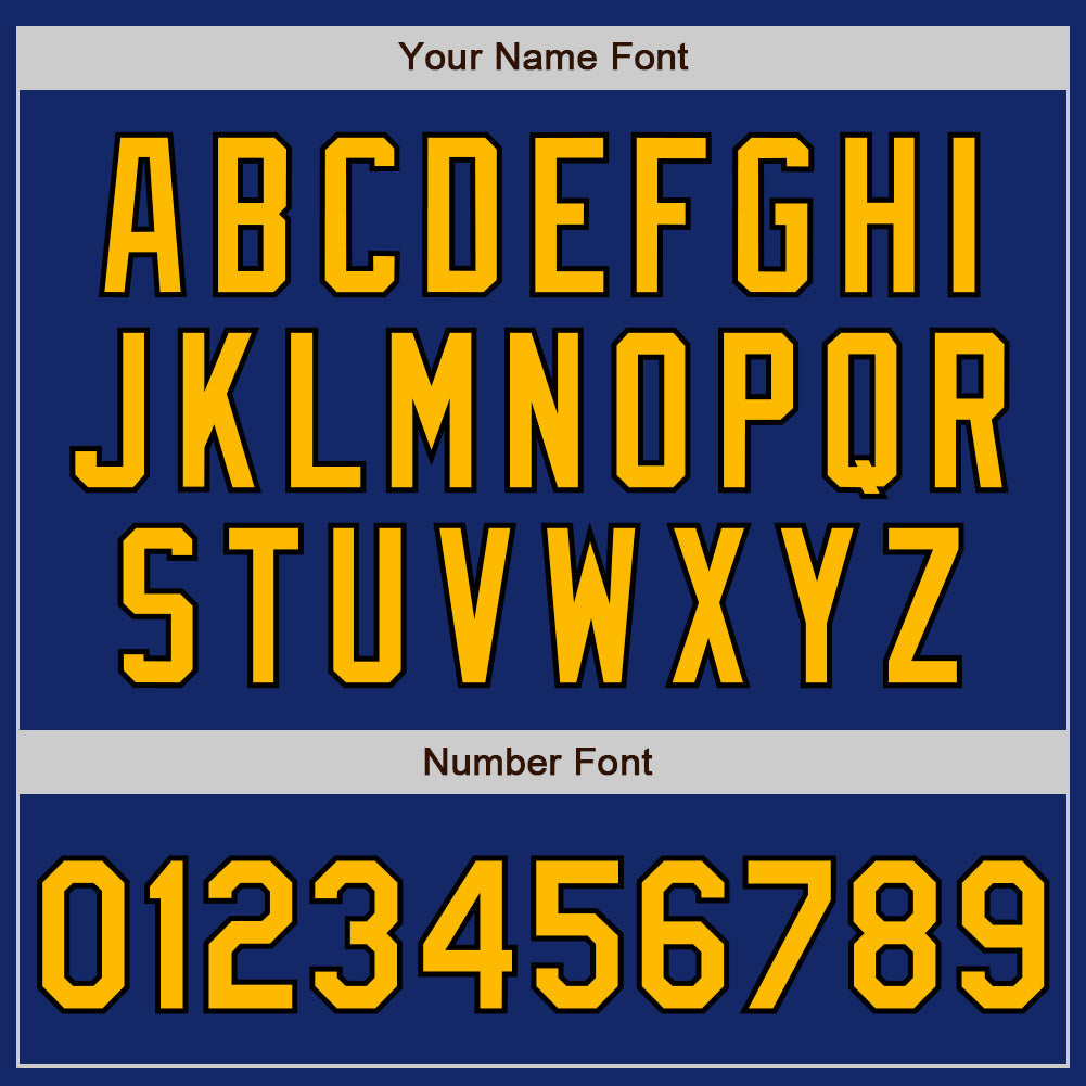 Custom Royal Gold-Black Authentic Two Tone Baseball Jersey