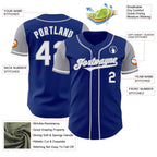 Custom Royal White-Gray Authentic Two Tone Baseball Jersey