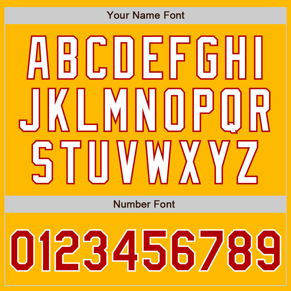 Custom Gold Red-White Authentic Two Tone Baseball Jersey