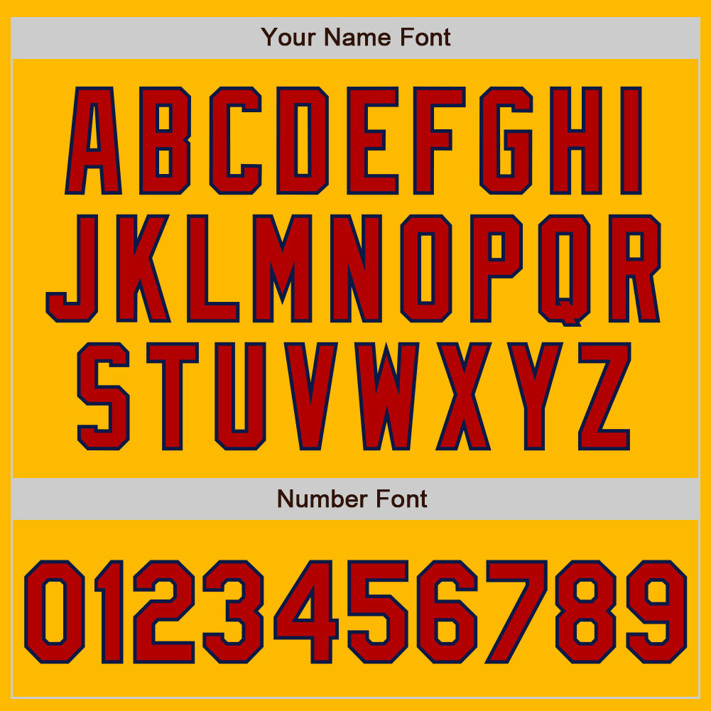 Custom Gold Red-Navy Authentic Two Tone Baseball Jersey