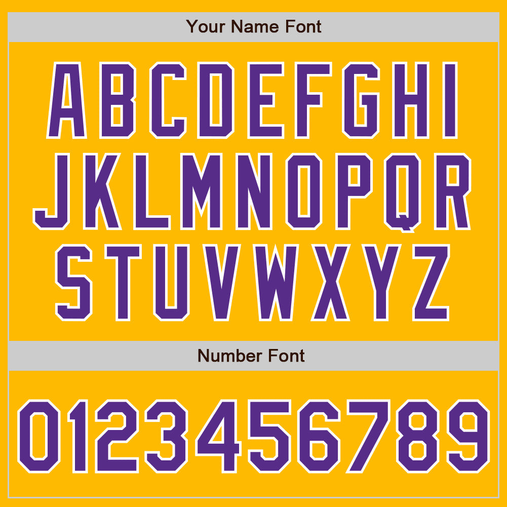 Custom Gold Purple-White Authentic Two Tone Baseball Jersey