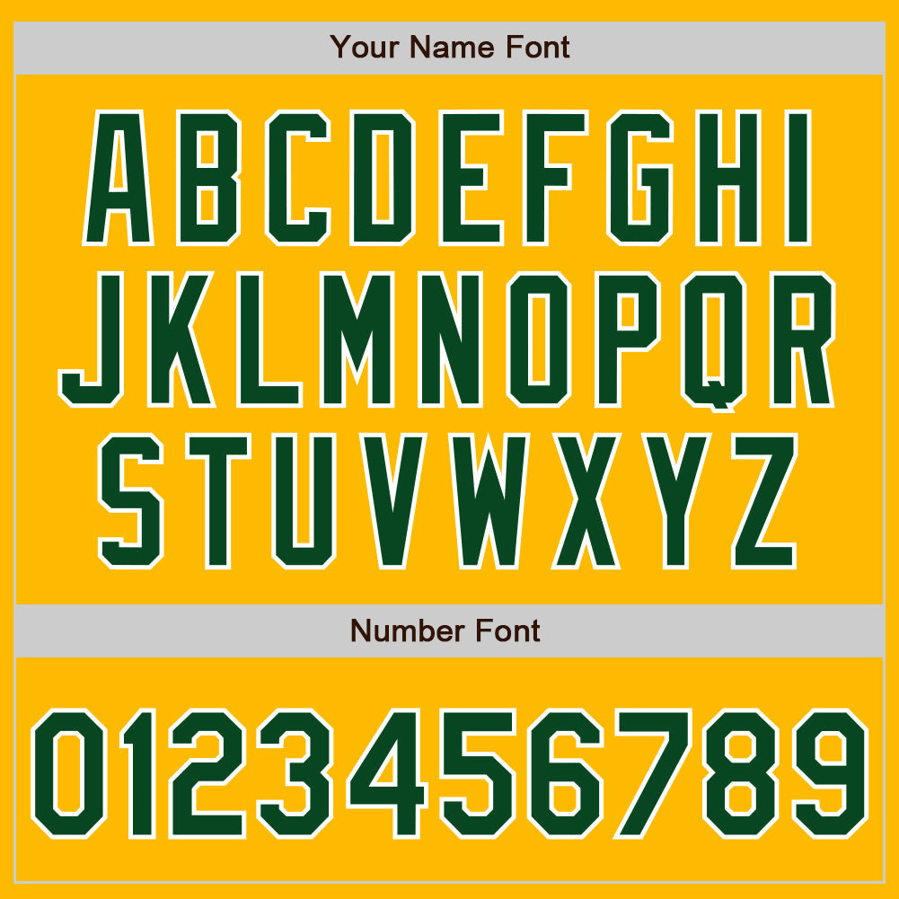 Custom Gold Green-White Authentic Two Tone Baseball Jersey