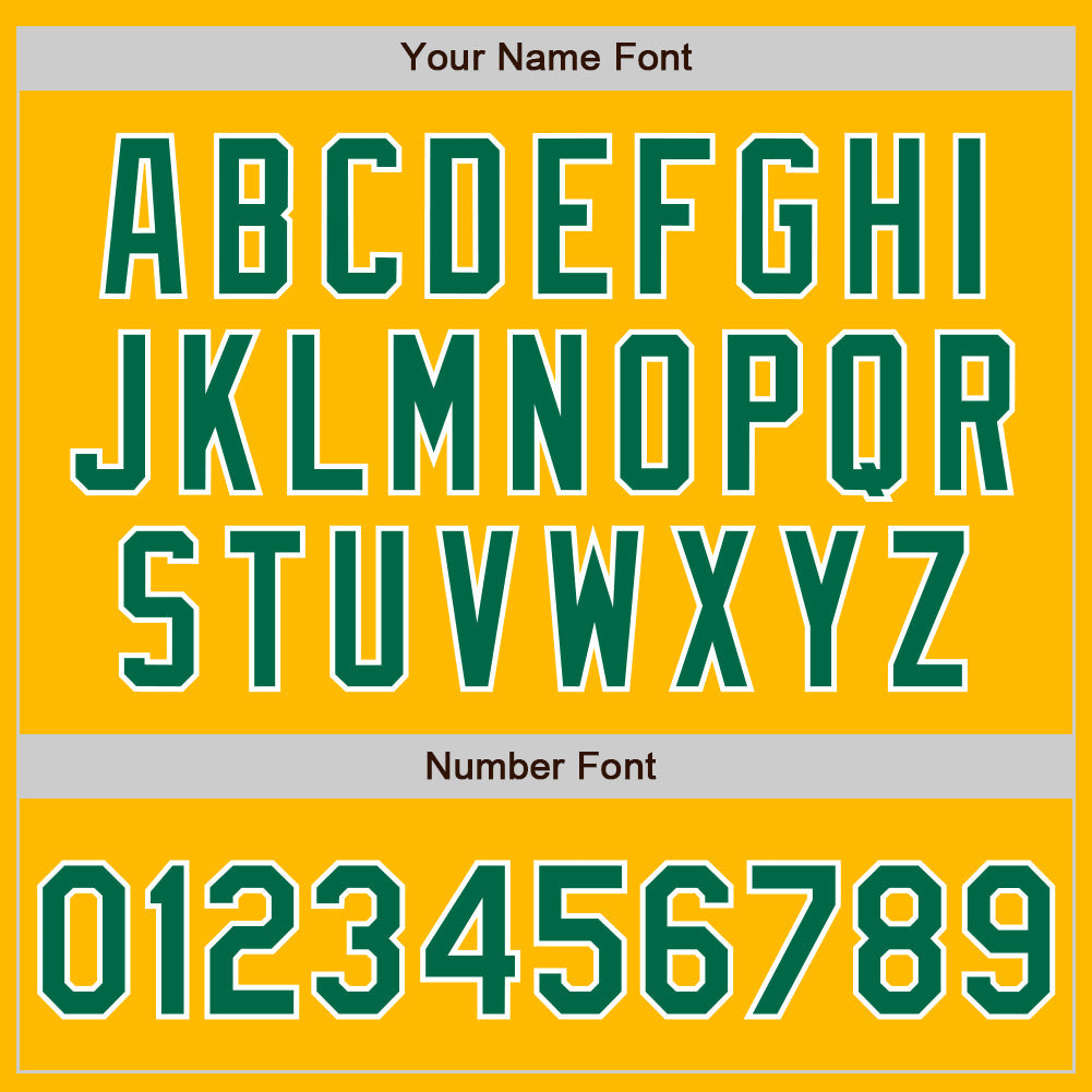 Custom Gold Kelly Green-White Authentic Two Tone Baseball Jersey