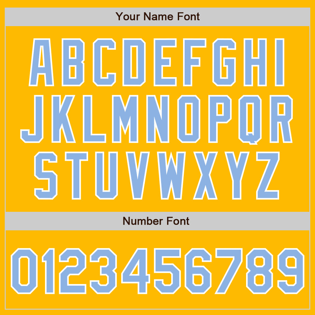 Custom Gold Light Blue-White Authentic Two Tone Baseball Jersey