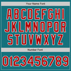 Custom Teal Red-White Authentic Two Tone Baseball Jersey