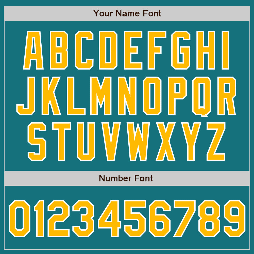 Custom Teal Gold-White Authentic Two Tone Baseball Jersey