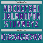 Custom Teal Purple-White Authentic Two Tone Baseball Jersey
