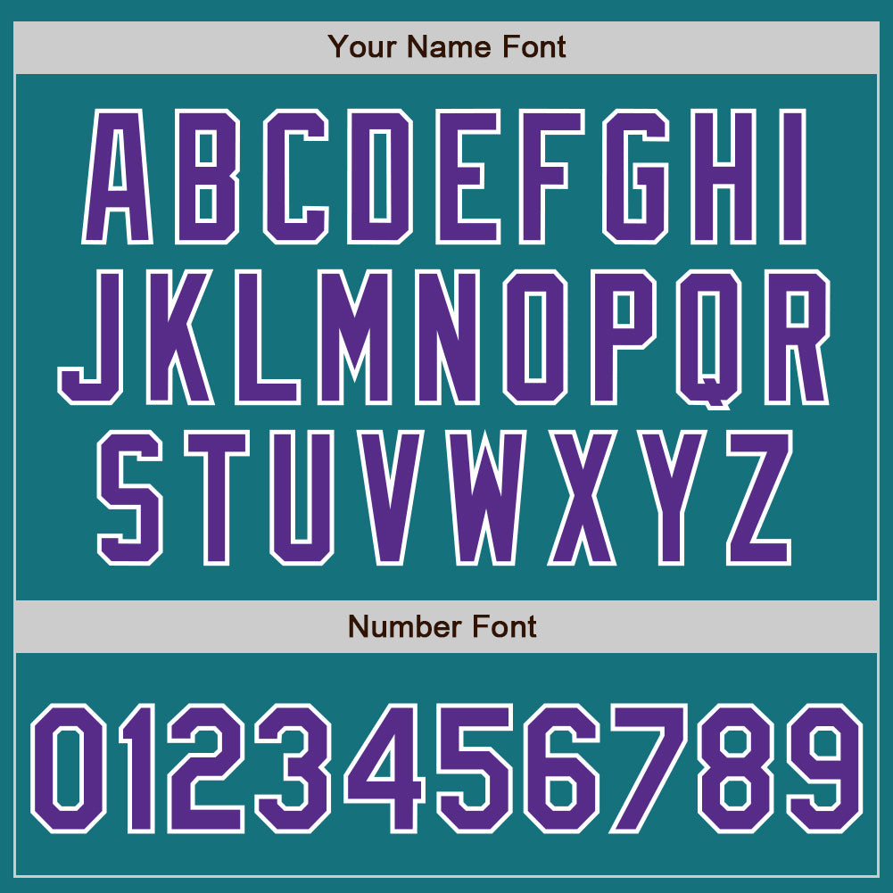 Custom Teal Purple-White Authentic Two Tone Baseball Jersey