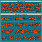 Custom Teal Orange-Navy Authentic Two Tone Baseball Jersey